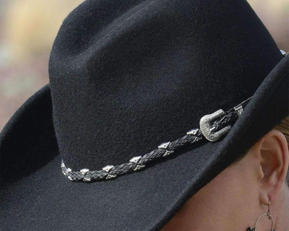 New American Hat Makers Silver Skull Top Black Finished Hat