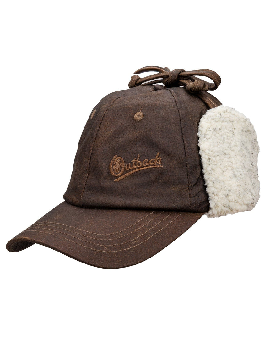 Outback Trading Company Leather McKinley Cap Brown / SM 1451-BRN-SM 089043175142 Hats