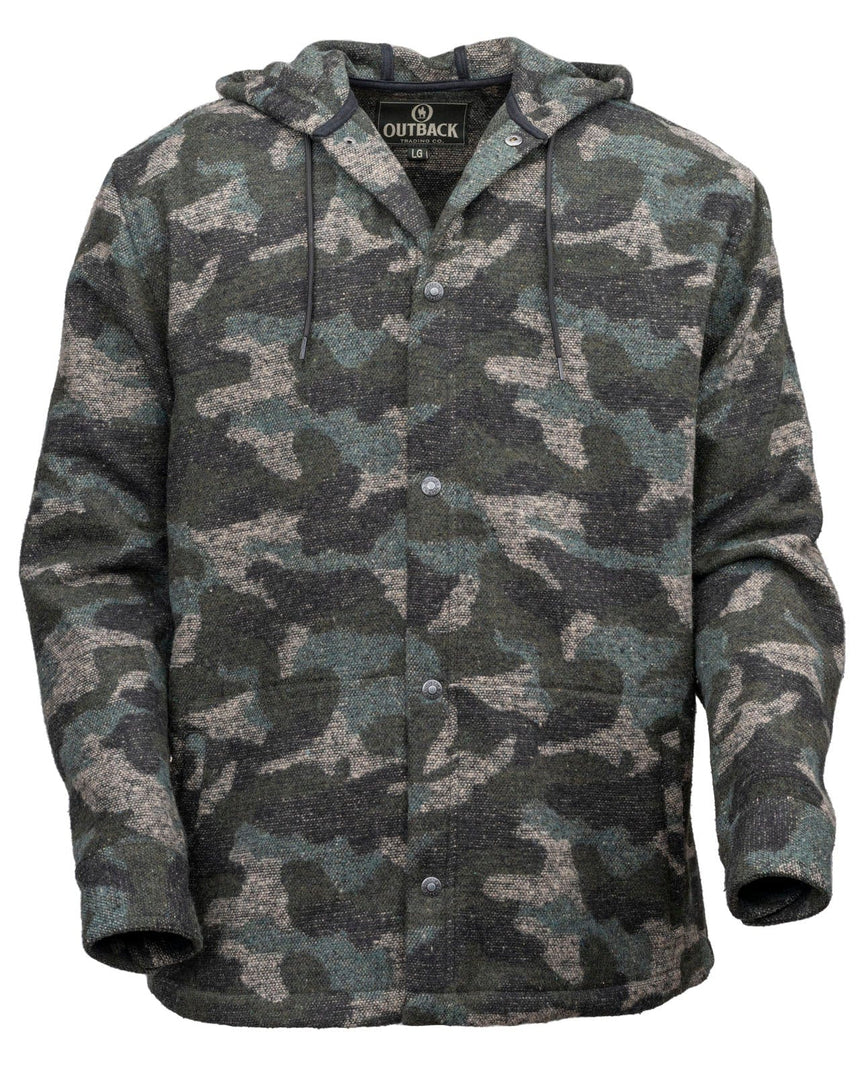 Outback Trading Company Men’s Dave Camo Hoodie Green / SM 40275-GRN-SM 789043414165 Hoodies