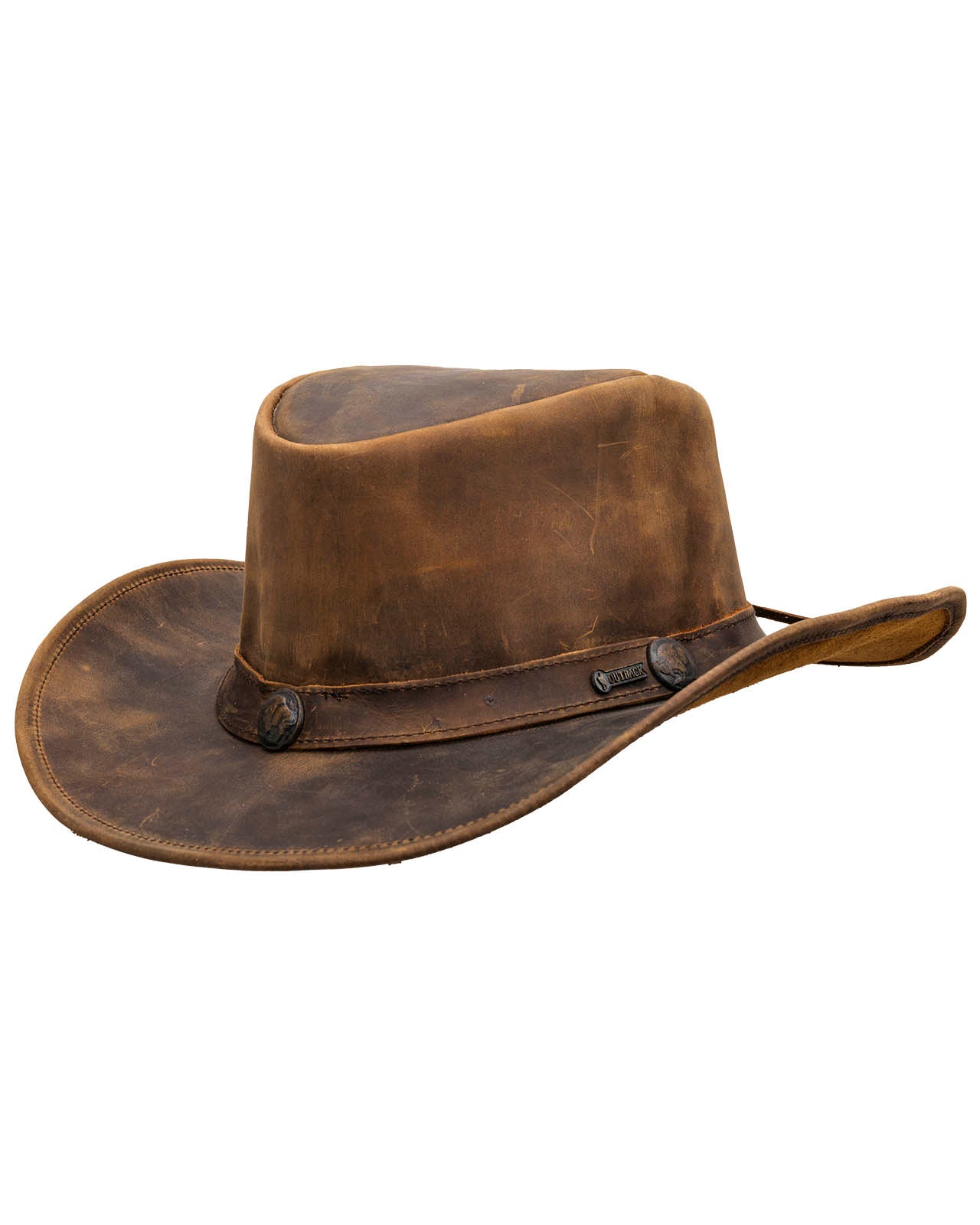 Outback Trading Cheyenne Brown Leather Hat