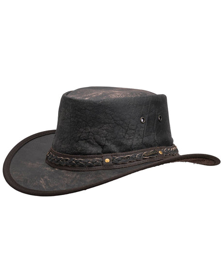 Outback Trading Company Iron Bark Leather Hat Chocolate / SM 1377-CHO-SM 089043225861 Leather Hats