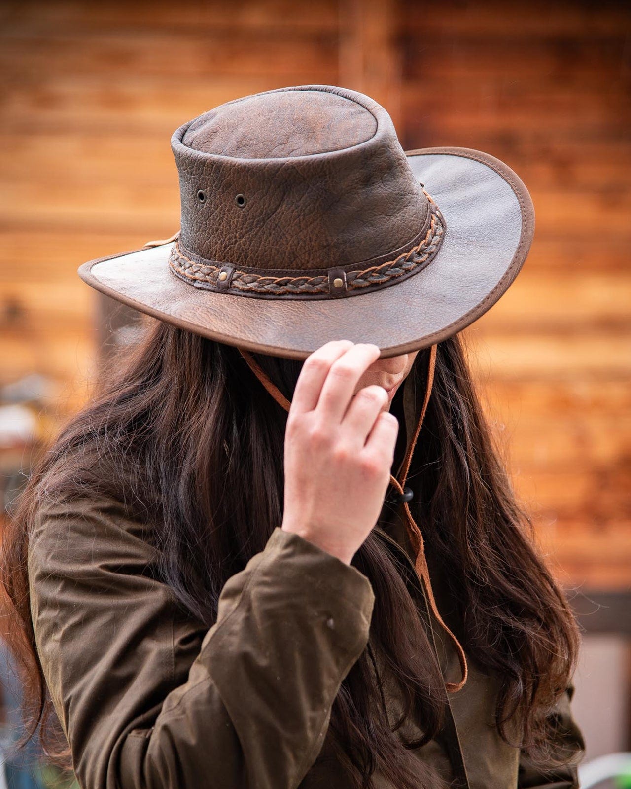 Leather back hats online