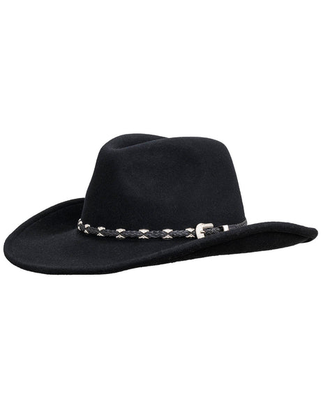 Outback Trading Company Wallaby Wool Hat Black / SM 1320-BLK-SM 089043350891 Wool Felt Hats