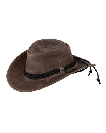 Outback Trading Cheyenne - Brown Leather Hat (LG)